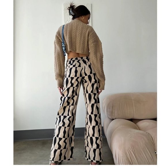 bailey rose Pants - 𝅺bailey Rose Ladies' Abstract Y2K High-Rise Trousers